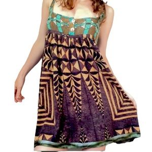 FREE PEOPLE Vintage Knit Sundress with Silk Trim, Size M.